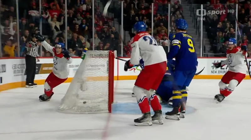 Gól v utkání Švédsko 20 – Česko 20: Ticháček – 2:2 (55. min.)