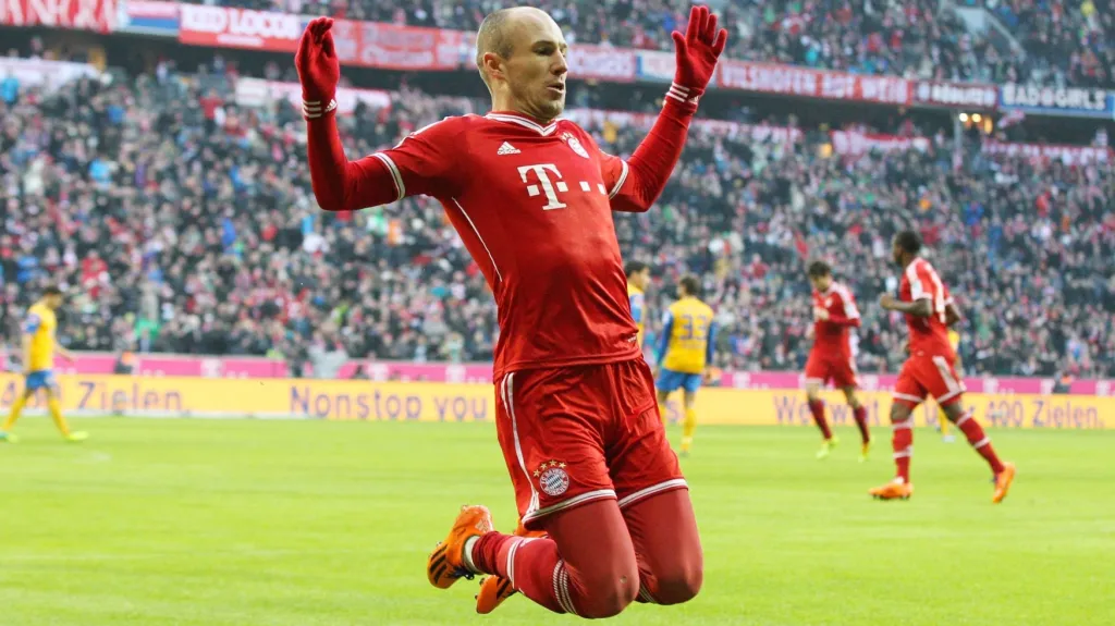 Slavící Arjen Robben