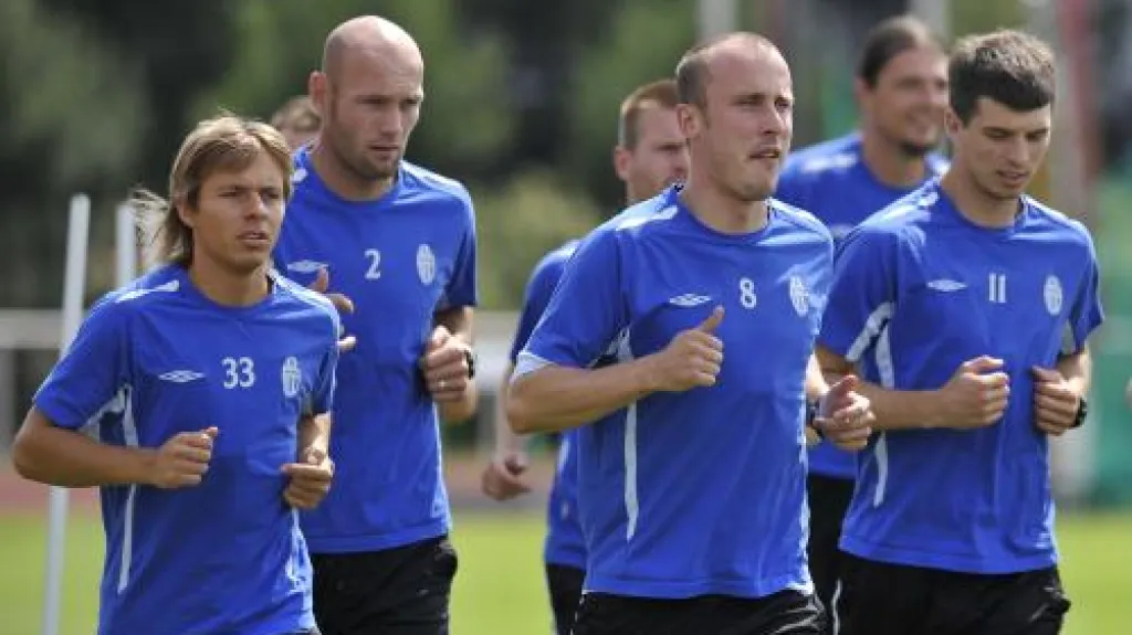 Trénink fotbalistů Mladé Boleslavi