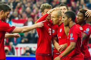 Radující se fotbalisté Bayernu