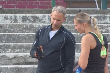 Amálie Švábíková se svým trenérem Štěpánem Janáčkem