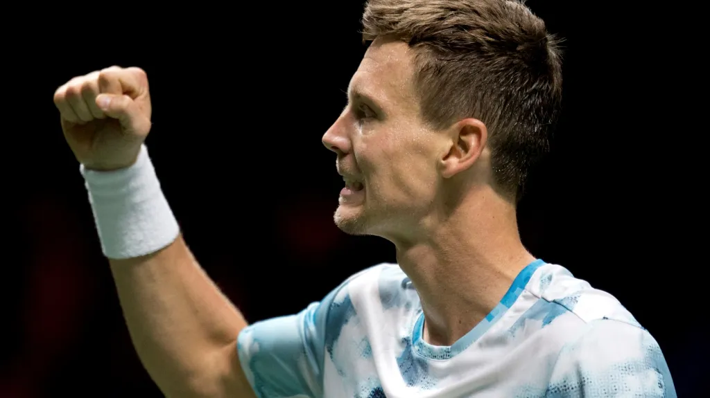 Slavící Tomáš Berdych