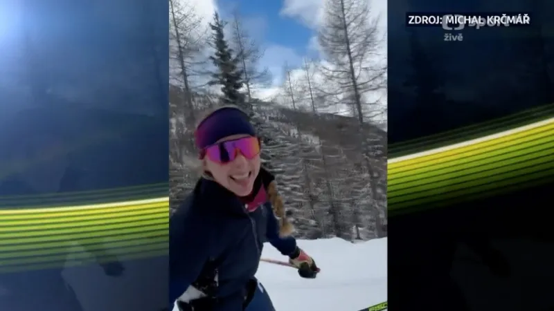 Biatlonisté si sjezd z Passa Stalle nadmíru užívají