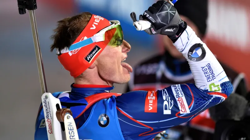 Radost Ondřeje Moravce po dojezdu do cíle sprintu