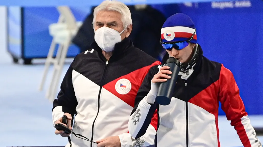 Martina Sáblíková s trenérem Petrem Novákem