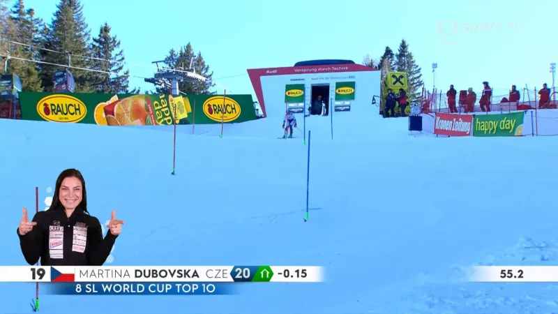 Jízda Martiny Dubovské v druhém kole slalomu v Semmeringu