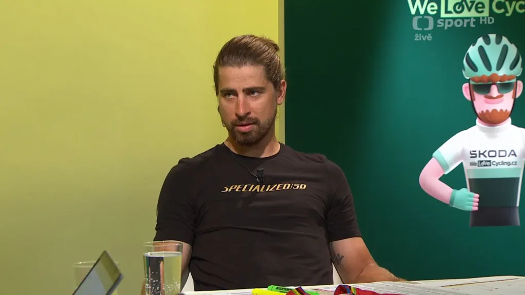 Peter Sagan během přenosu z Tour de France