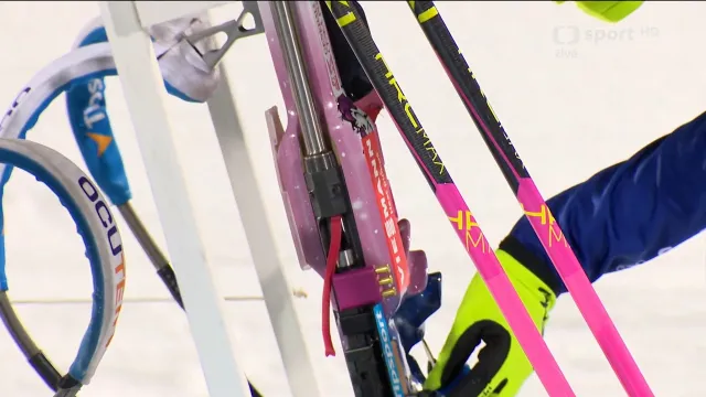 Záznam štafety biatlonistek v Oberhofu