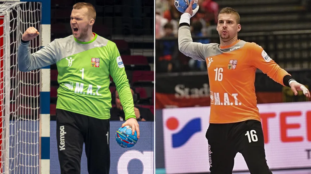 Čeští brankáři Tomáš Mrkva a Martin Galia