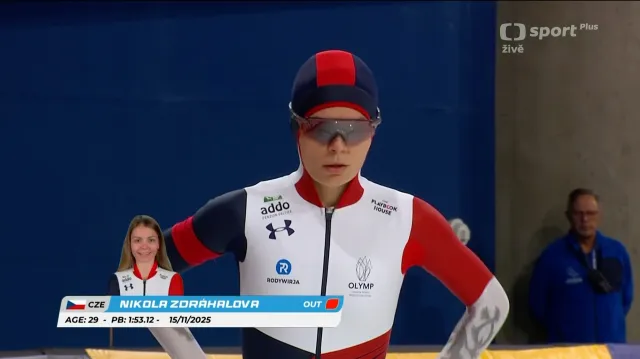 Jízda Zdráhalové na 1500 m na SP v Calgary v osobním rekordu