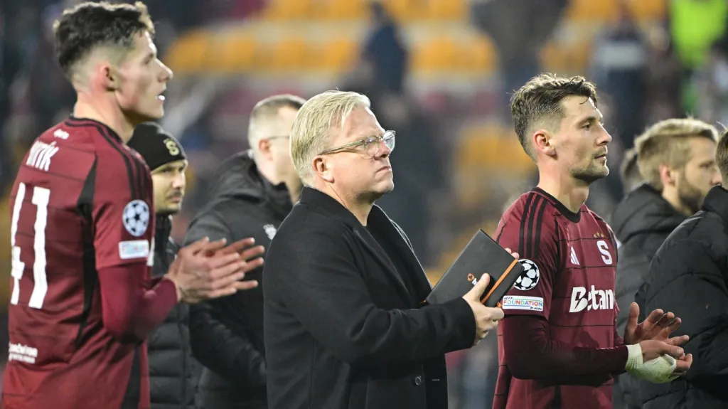 Lars Friis po konci utkání Sparty s Atléticem