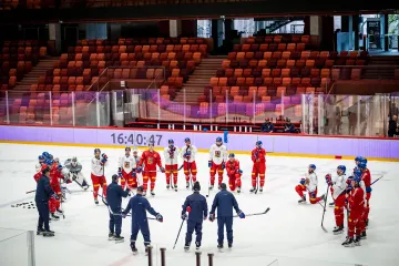 Čeští hokejisté v přípravě na MS v jihlavské Horácké aréně