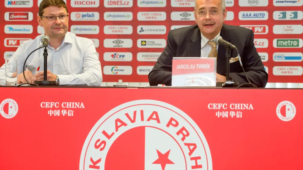 Generální ředitel Slavie Martin Krob (vlevo) a Jaroslav Tvrdík