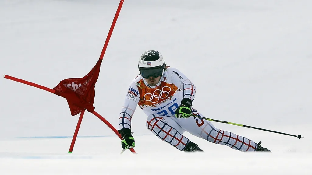 Ondřej Bank v obřím slalomu