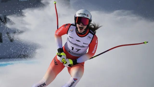 Jízda Malorie Blancové v super-G v Crans Montaně