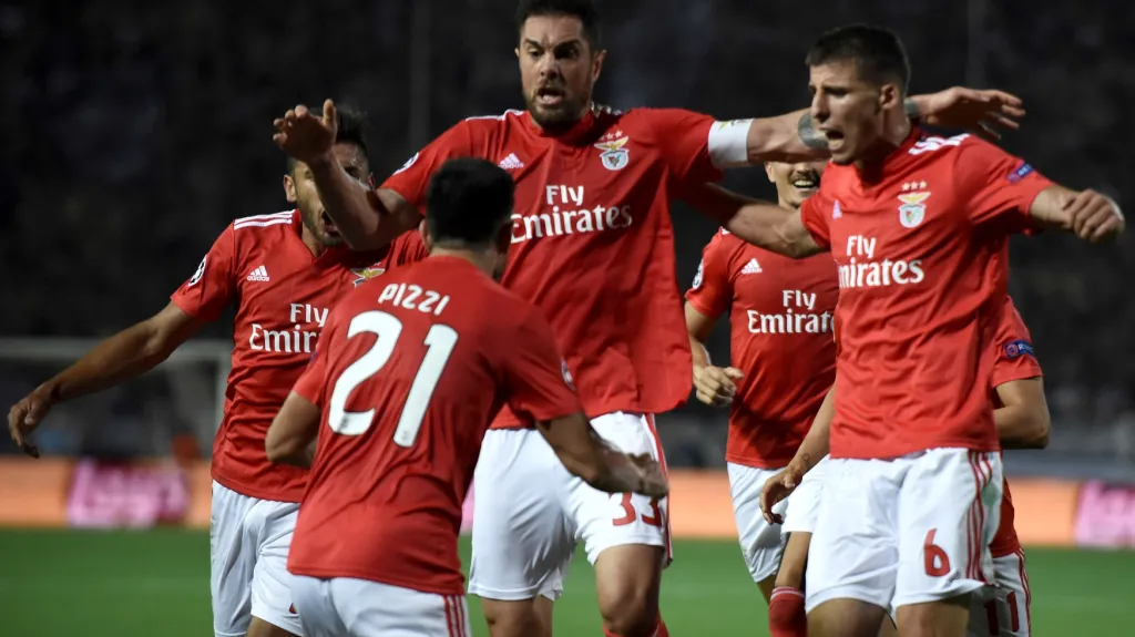 Radující se hráči Benficy Lisabon