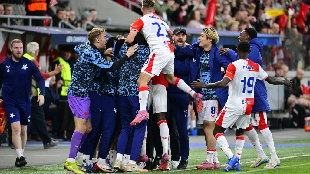 Radost hráčů Slavie