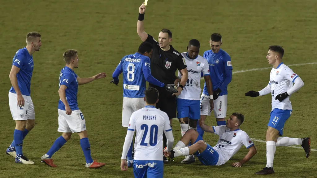 Vypjatý závěr utkání Baník Ostrava - Liberec
