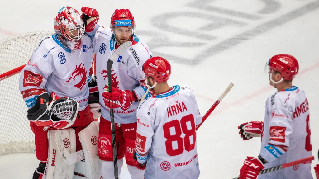 Radost hokejistů Třince