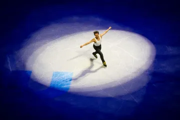 Ilia Malinin na exhibici MS v Praze