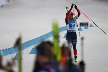 Jessica Jislová v cíli štafety na MS