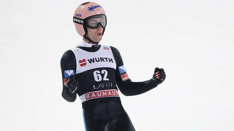 Vítězný skok rakouského závodníka Stefana Krafta