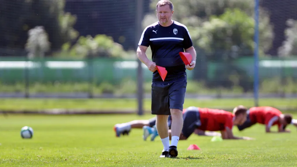 Pavel Vrba na prvním tréninku Viktorie Plzeň