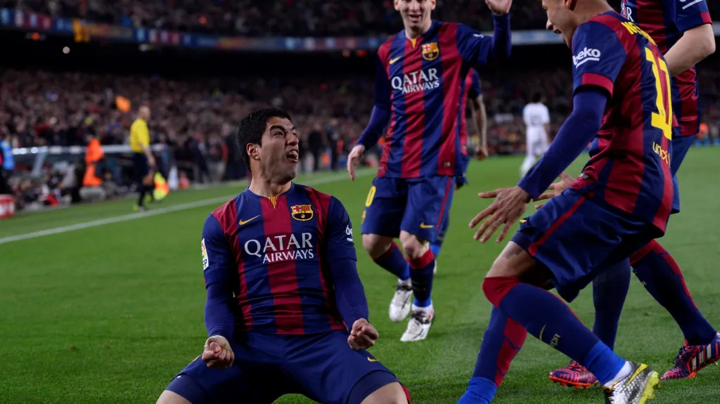 Slavící hráči Barcelony