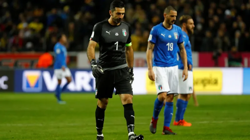 Zklamaní fotbalisté Itálie