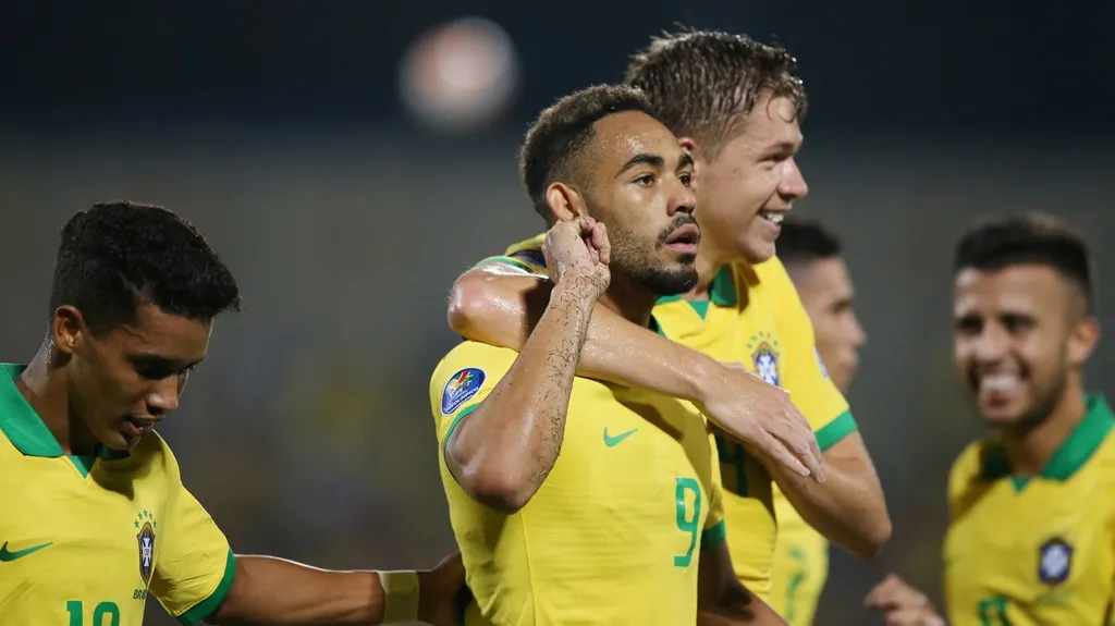 Fotbalisté Brazílie do 23 let se radují z gólu v jihoamerické kvalifikaci o OH