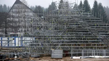 Přípravy novoměstského areálu na MS v biatlonu