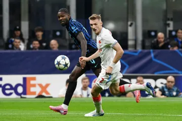 Štěpán Chaloupek v utkání s Interem Milán