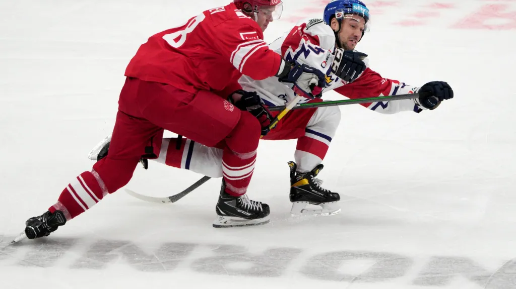 Reprezentační útočník Jan Kovář v utkání proti Rusku