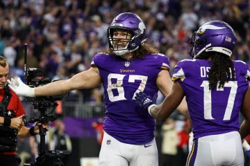 Radost hráčů Minnesoty Vikings