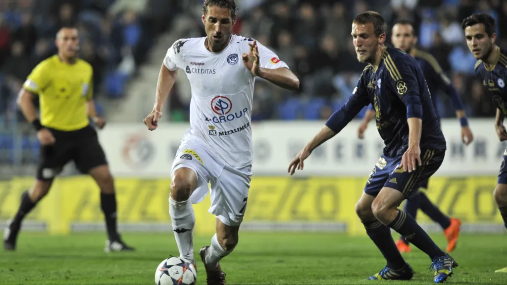 Libor Došek v utkání s Olomoucí