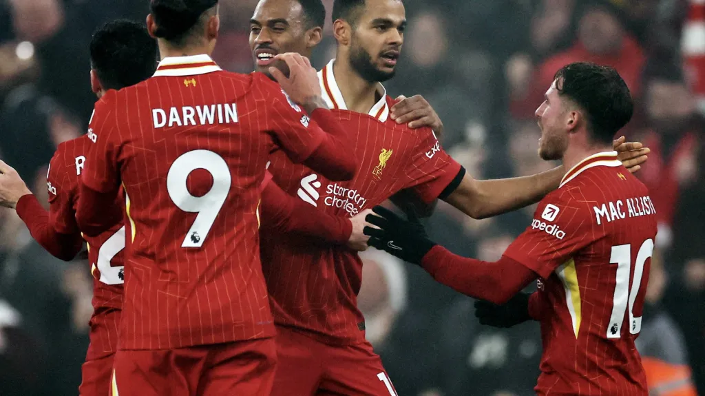 Liverpool slaví branku Codyho Gakpa