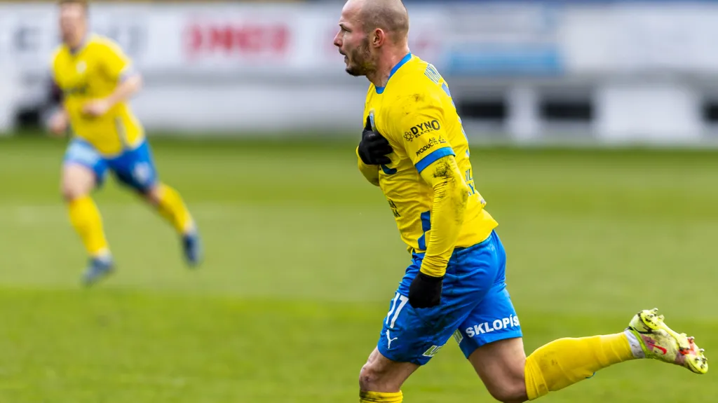 Tomáš Vondrášek z Teplic slaví gól