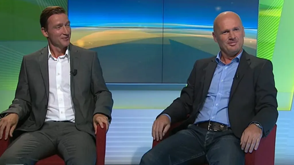 Vladimír Šmicer a Michal Bílek ve Studiu fotbal extra