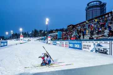 Eva Puskarčíková v cíli sprintu