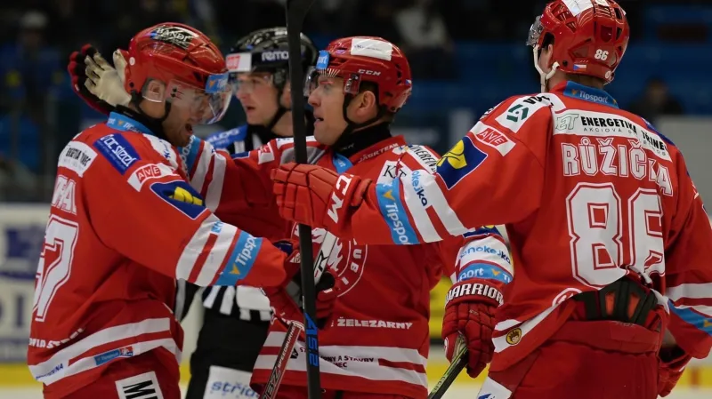 Radost hokejistů Třince