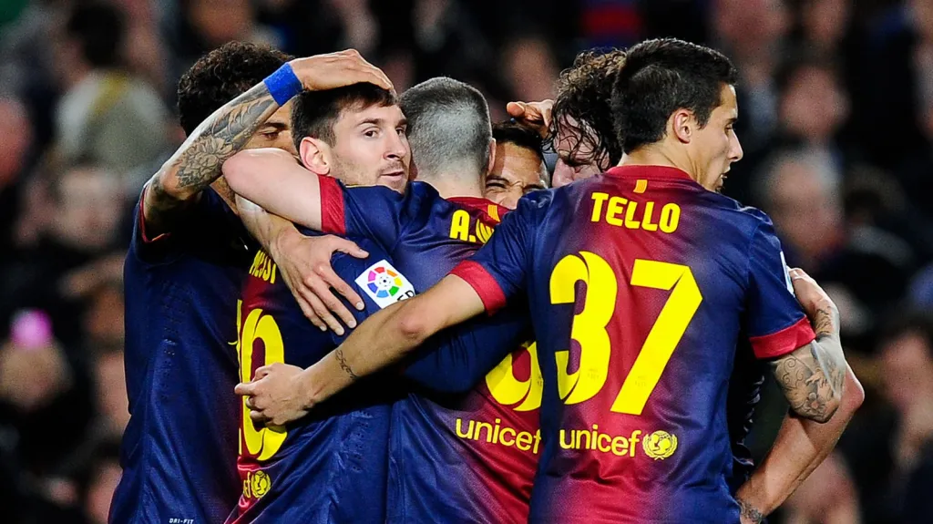 Slavící hráči Barcelony