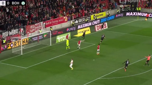 Gól v utkání Slavia Praha – Bohemians 1905: Prekop – 0:1 (14. min.)