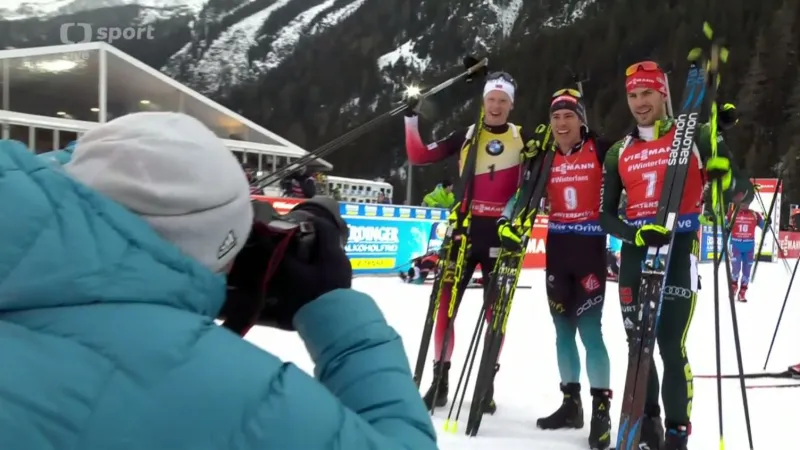 Sestřih hromadného závodu biatlonistů v Anterselvě