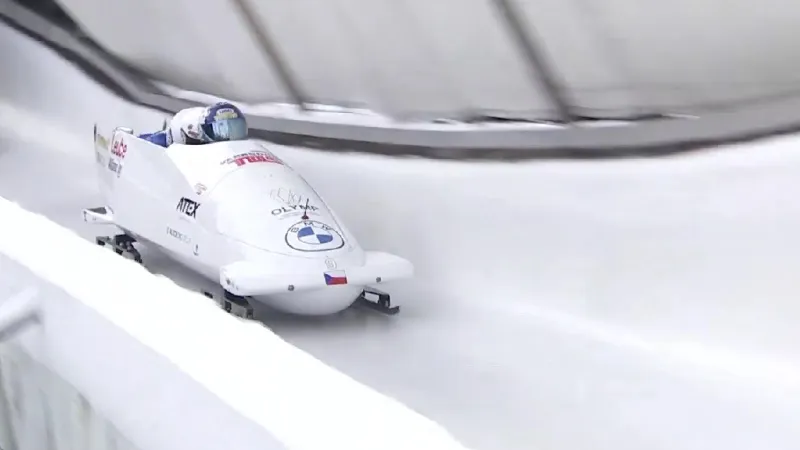 1. jízda českého čtyřbobu v Altenbergu