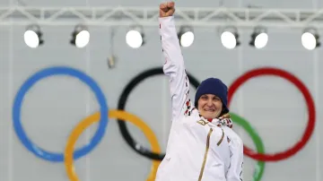 Vítězné gesto Martiny Sáblíkové