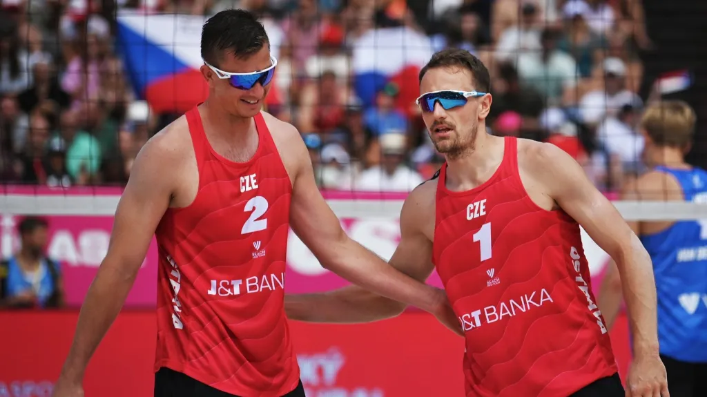 Ondřej Perušič a David Schweiner na turnaji Ostrava Beach Pro