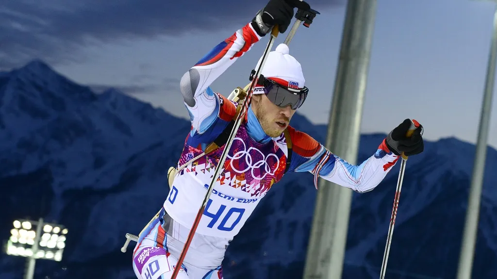 Jaroslav Soukup během sprintu na 10 km
