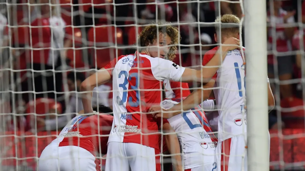 Radost fotbalistů Slavie