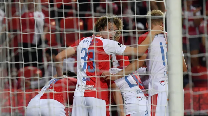 Radost fotbalistů Slavie