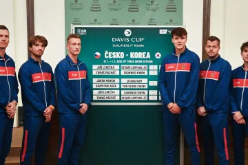 Český tým před kvalifikací Davis Cupu